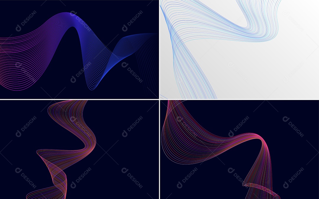 Conjunto de padrões geométricos de linhas mínimas Vetor EPS