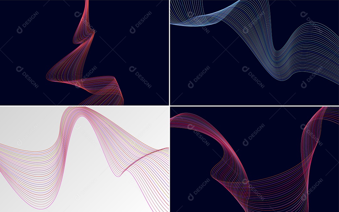 Conjunto de padrões geométricos de linhas mínimas Vetor EPS
