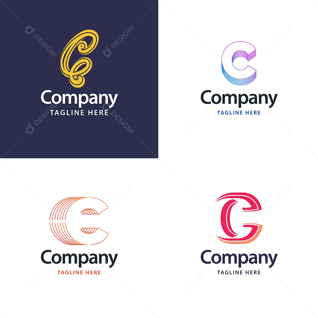 Logo C Logotipos Modernos AI Editável