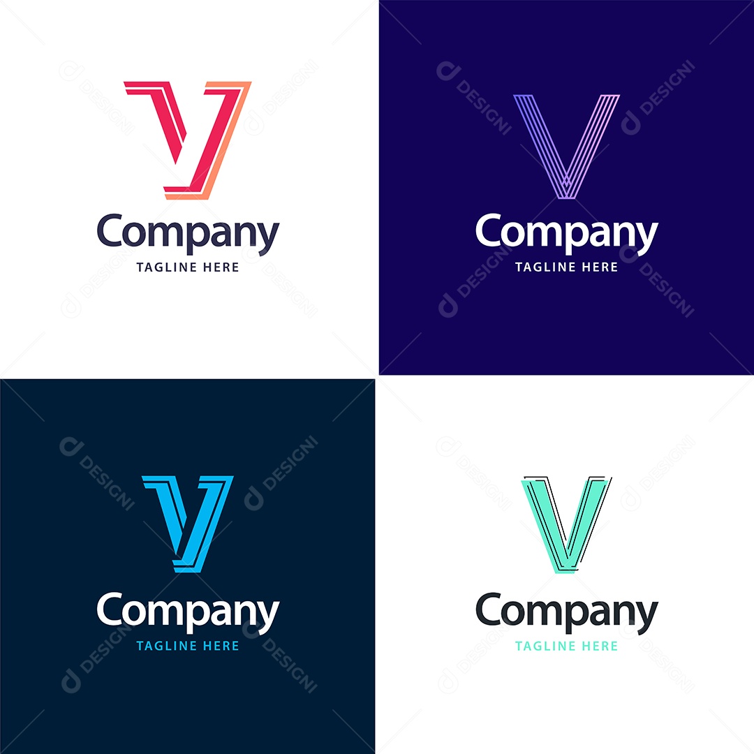 Logo V Logotipos Modernos AI Editável