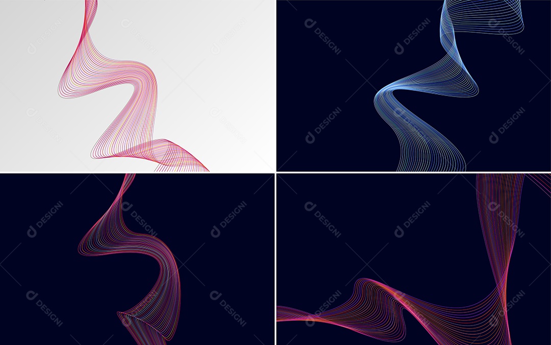 Conjunto de padrões geométricos de linhas mínimas Vetor EPS