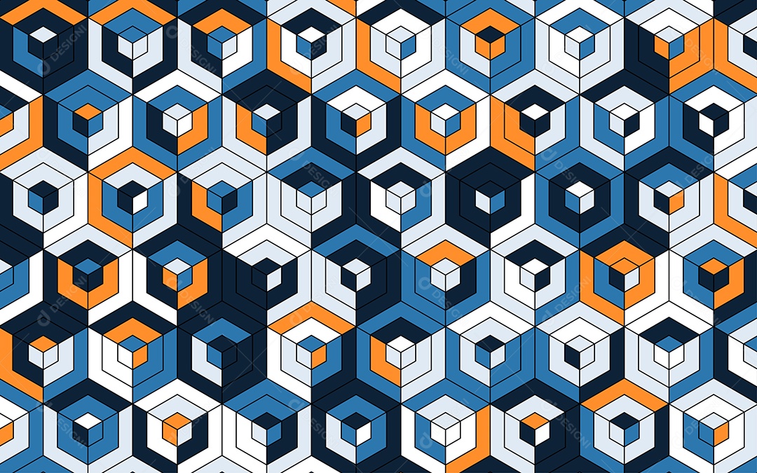 Fundo Hexágono 3D Branco Criativo Vetor EPS