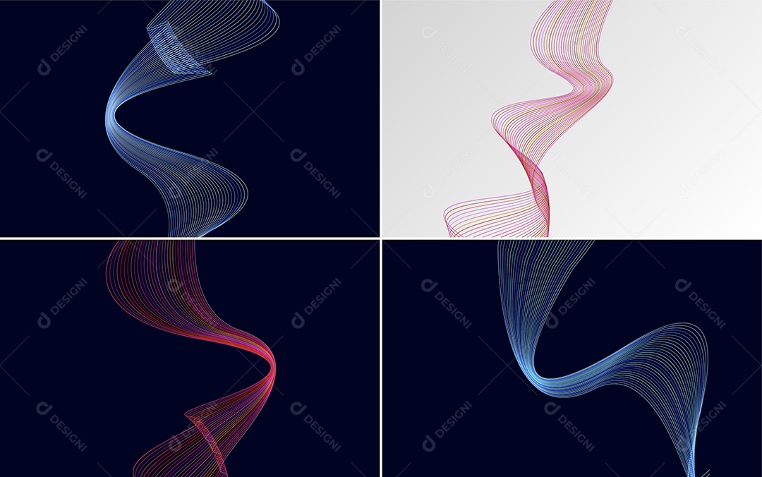 Conjunto de padrões geométricos de linhas mínimas Vetor EPS