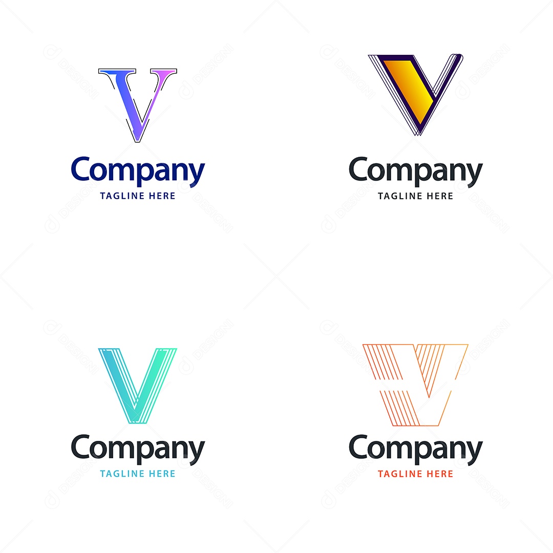 Logo V Logotipos Modernos AI Editável