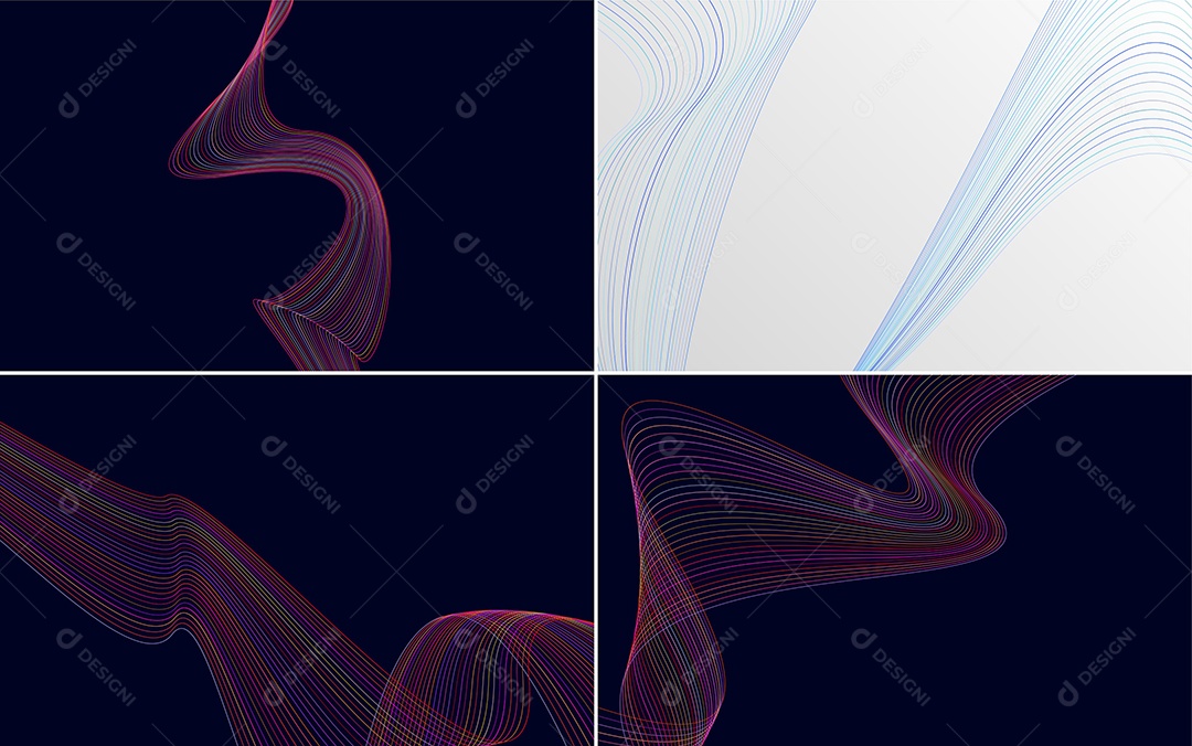 Conjunto de padrões geométricos de linhas mínimas Vetor EPS