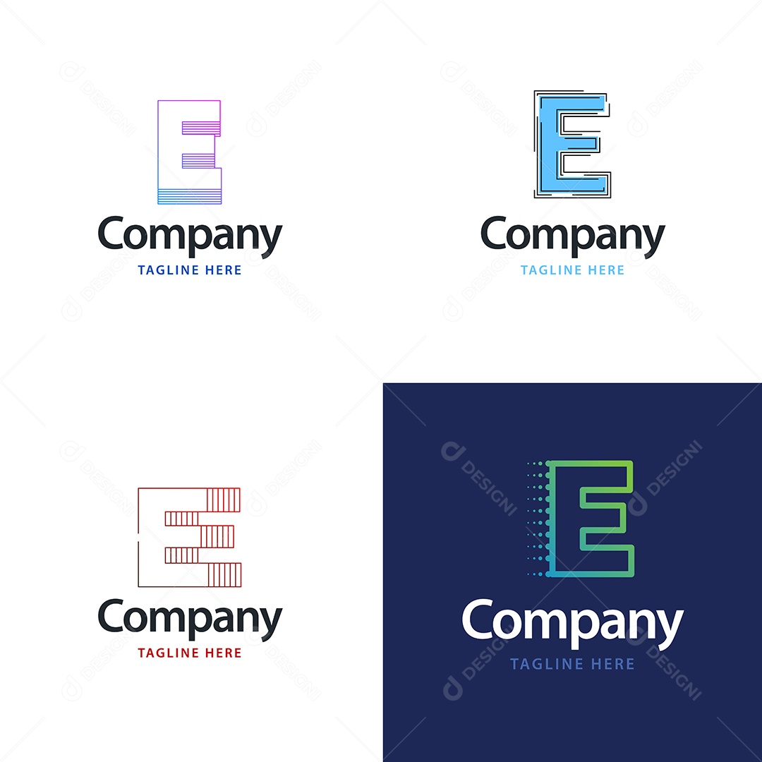 Logo E Logotipos Modernos AI Editável