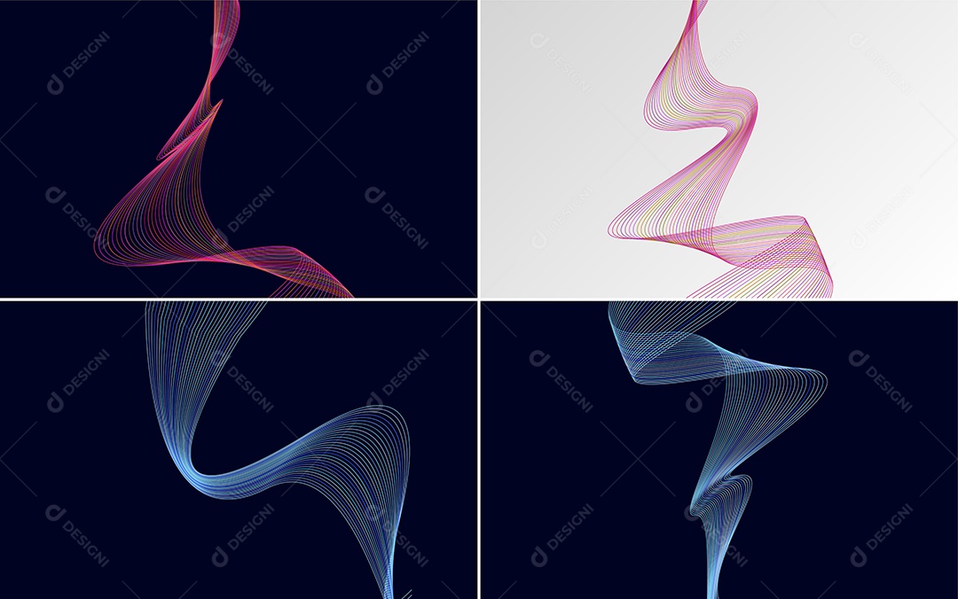 Conjunto de padrões geométricos de linhas mínimas Vetor EPS