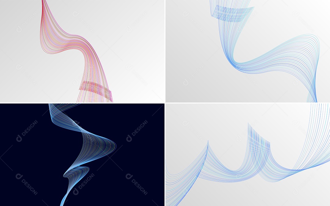 Conjunto de padrões geométricos de linhas mínimas Vetor EPS