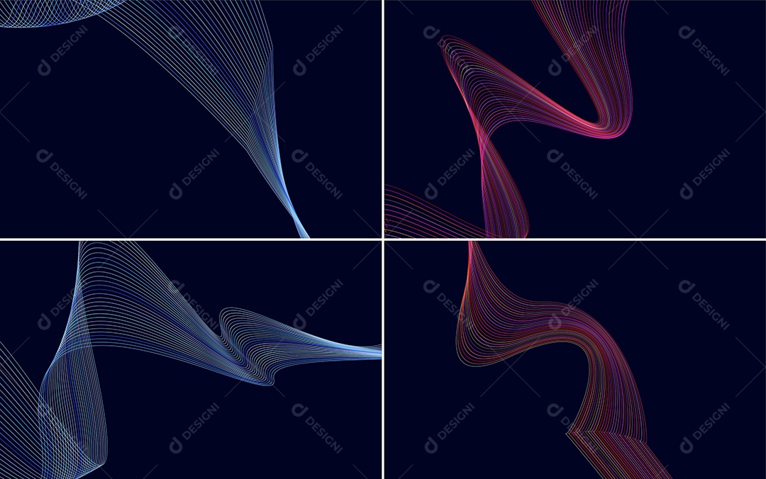 Conjunto de padrões geométricos de linhas mínimas Vetor EPS