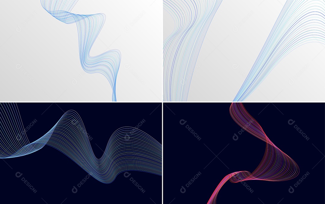 Conjunto de padrões geométricos de linhas mínimas Vetor EPS