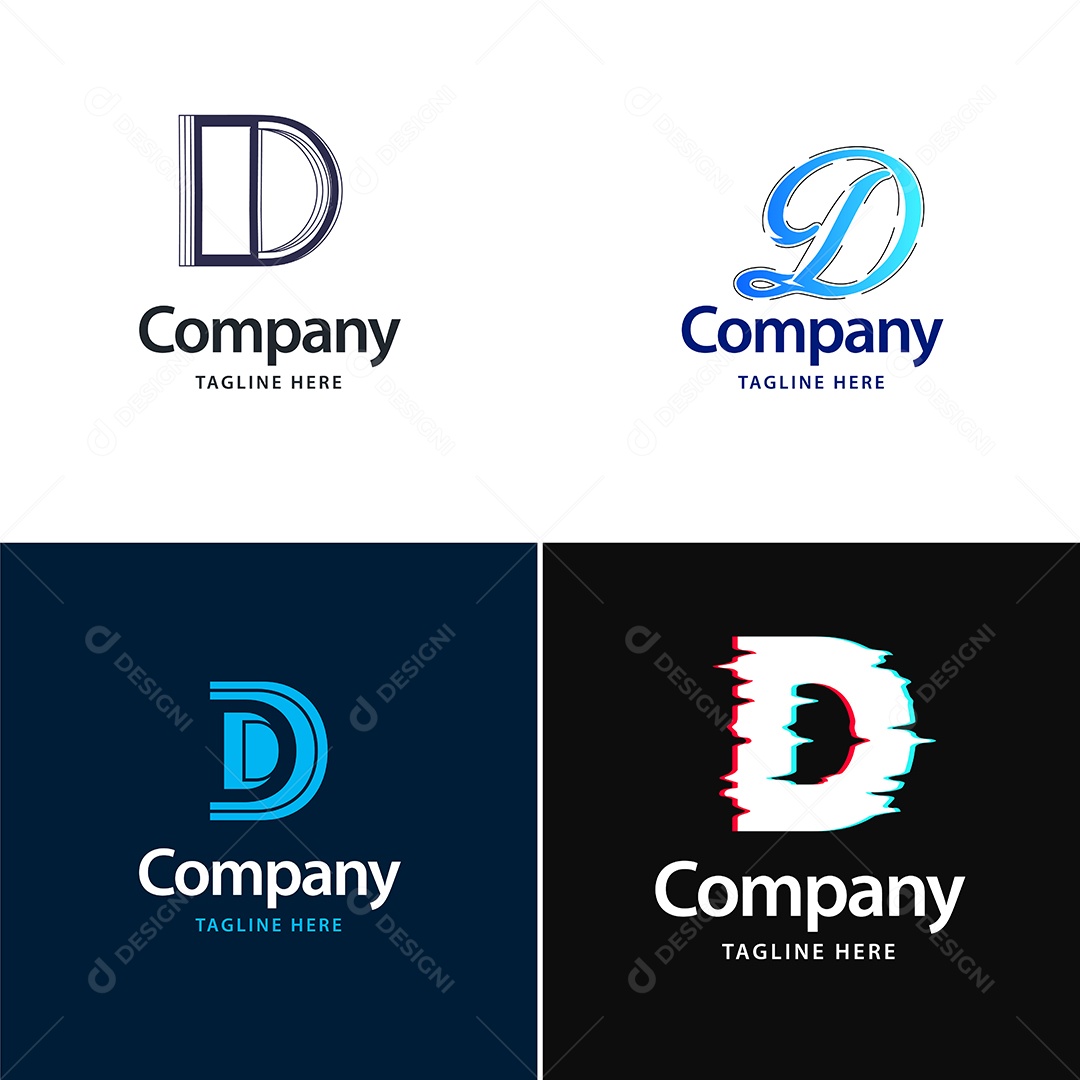 Logo D Logotipos Modernos AI Editável