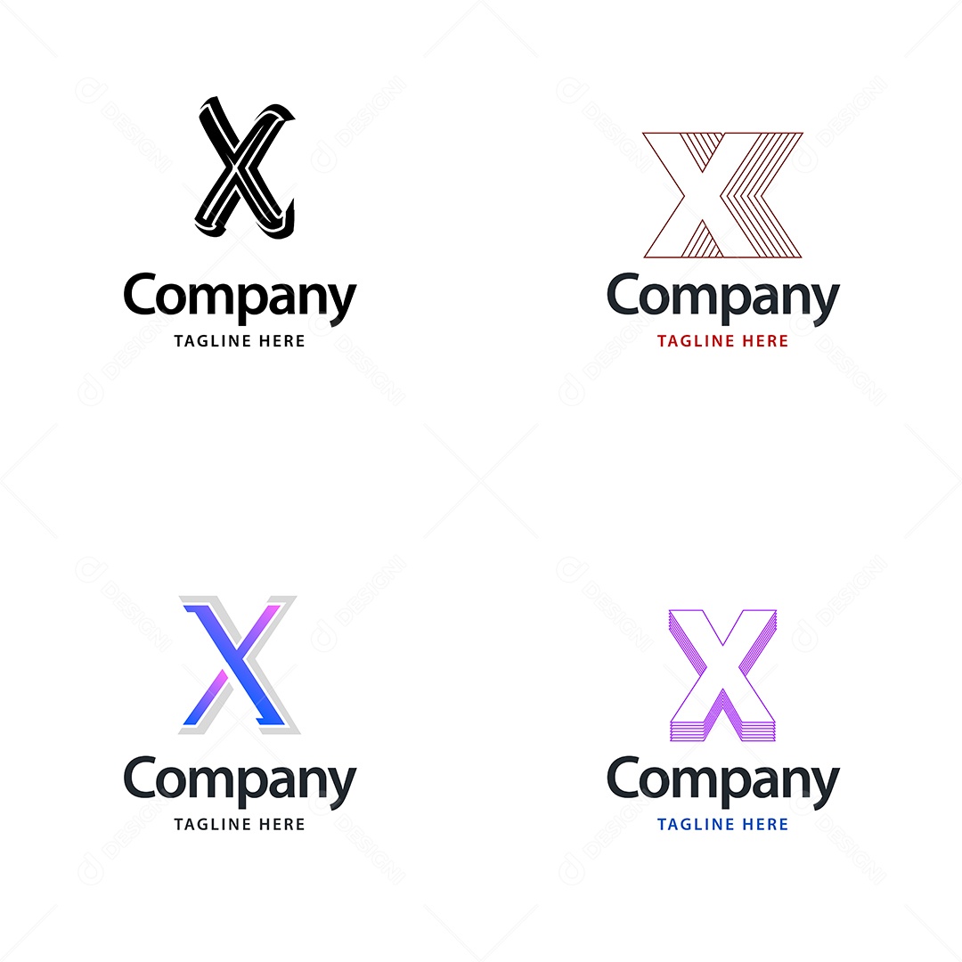 Logo X Logotipos Modernos AI Editável