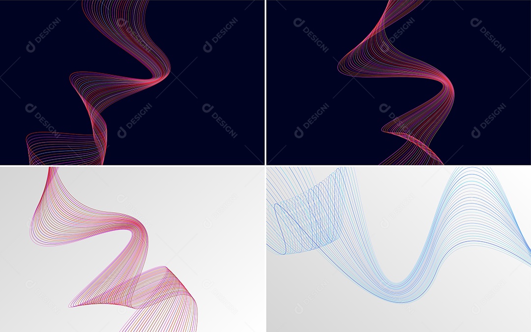 Conjunto de padrões geométricos de linhas mínimas Vetor EPS