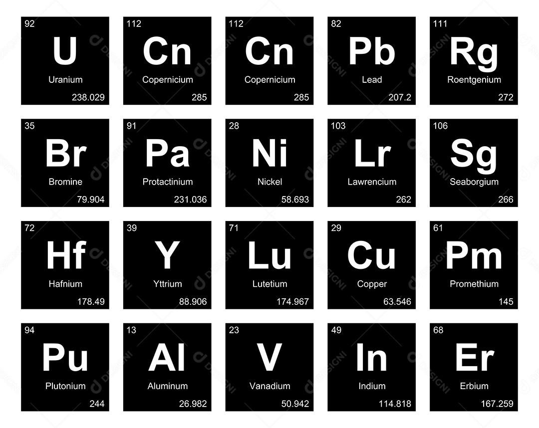 Tabela Periódica Ícones Vetor EPS