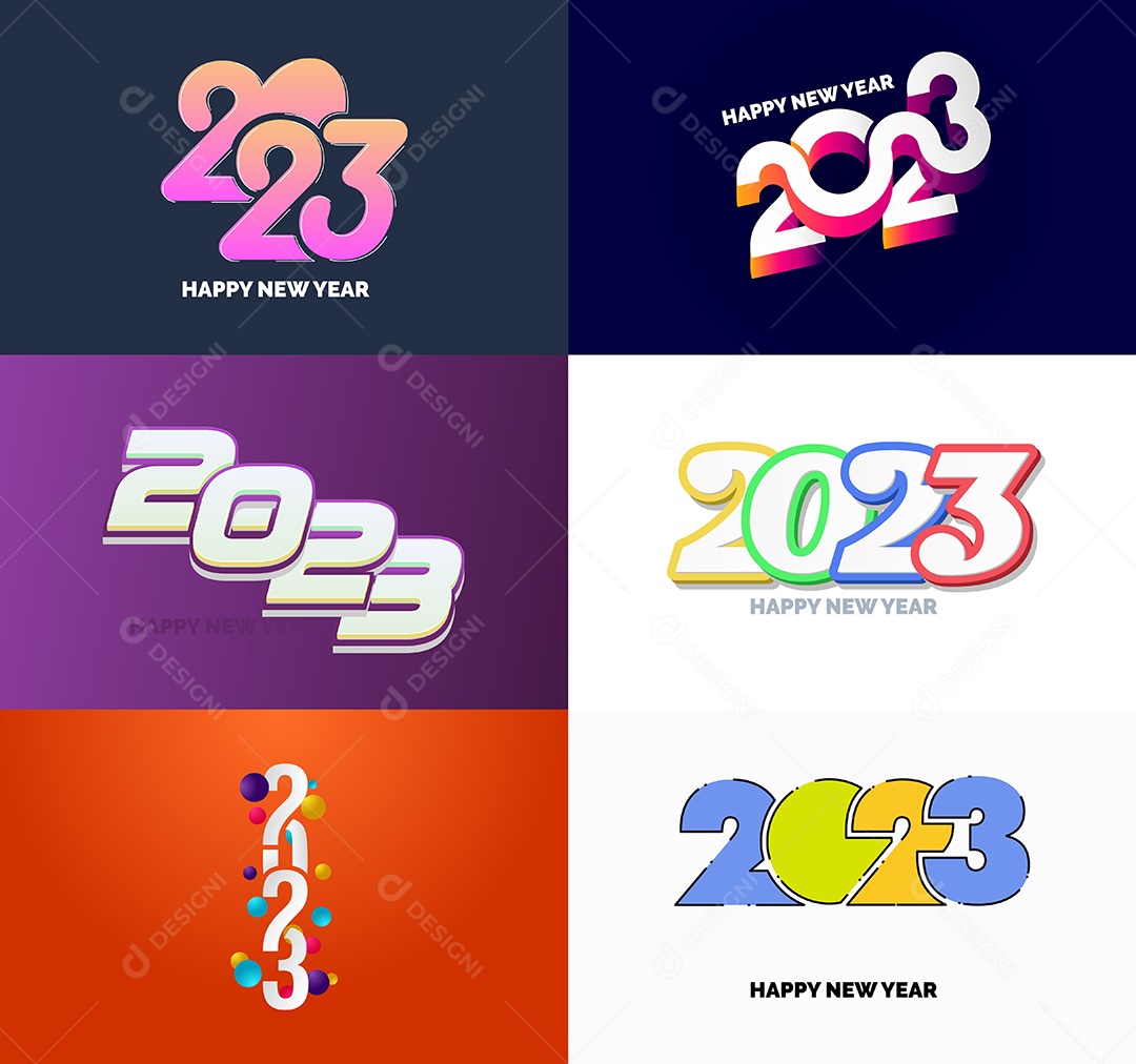 Coleção de Símbolos de Ano Novo de 2023 Vetor EPS