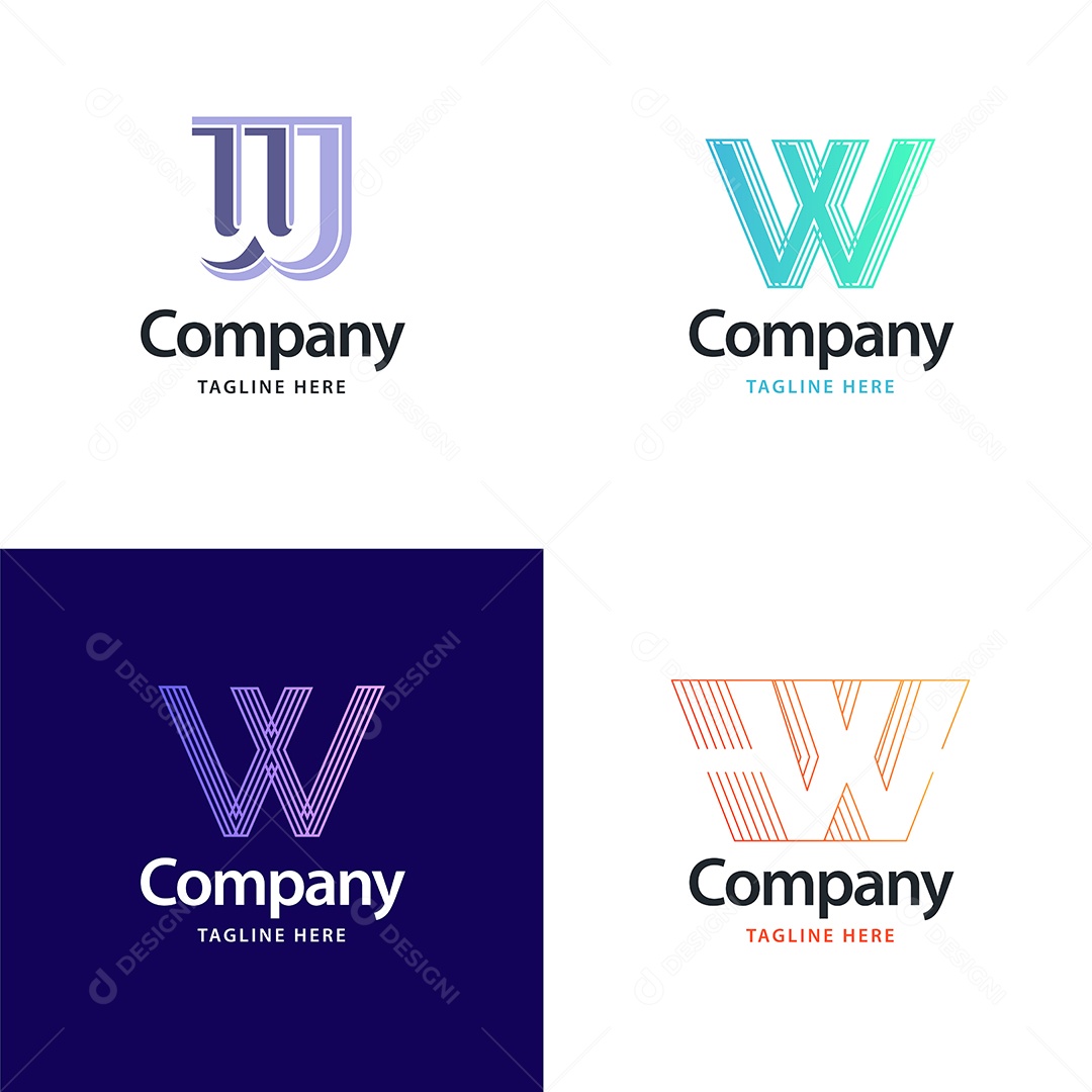 Logo W Logotipos Modernos AI Editável