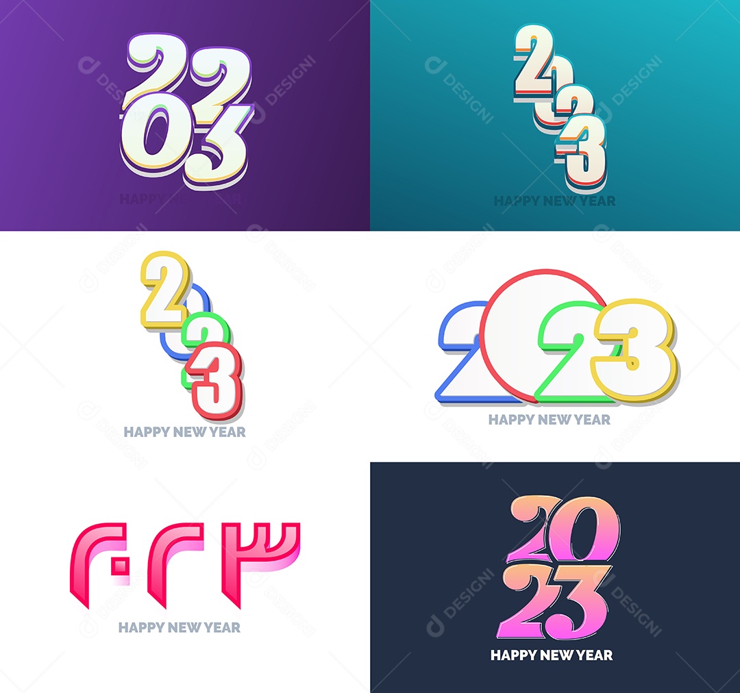 Coleção de Símbolos de Ano Novo de 2023 Vetor EPS