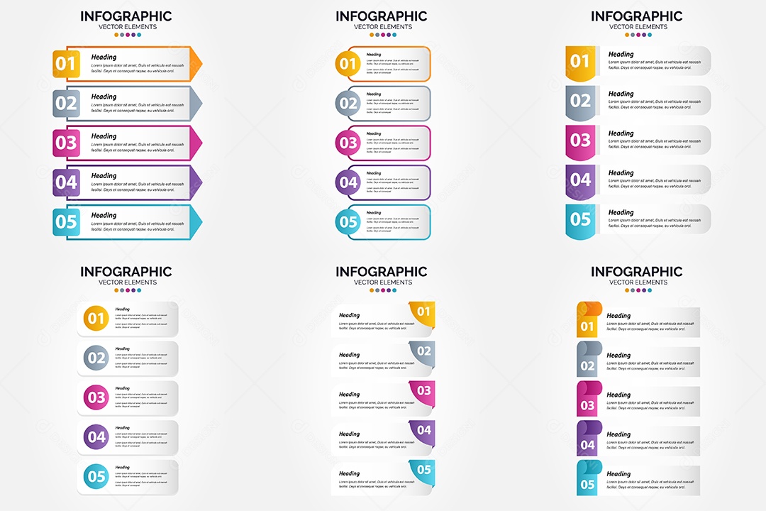 Conjunto de infográficos vetoriais para fazer sua publicidade Vetor EPS