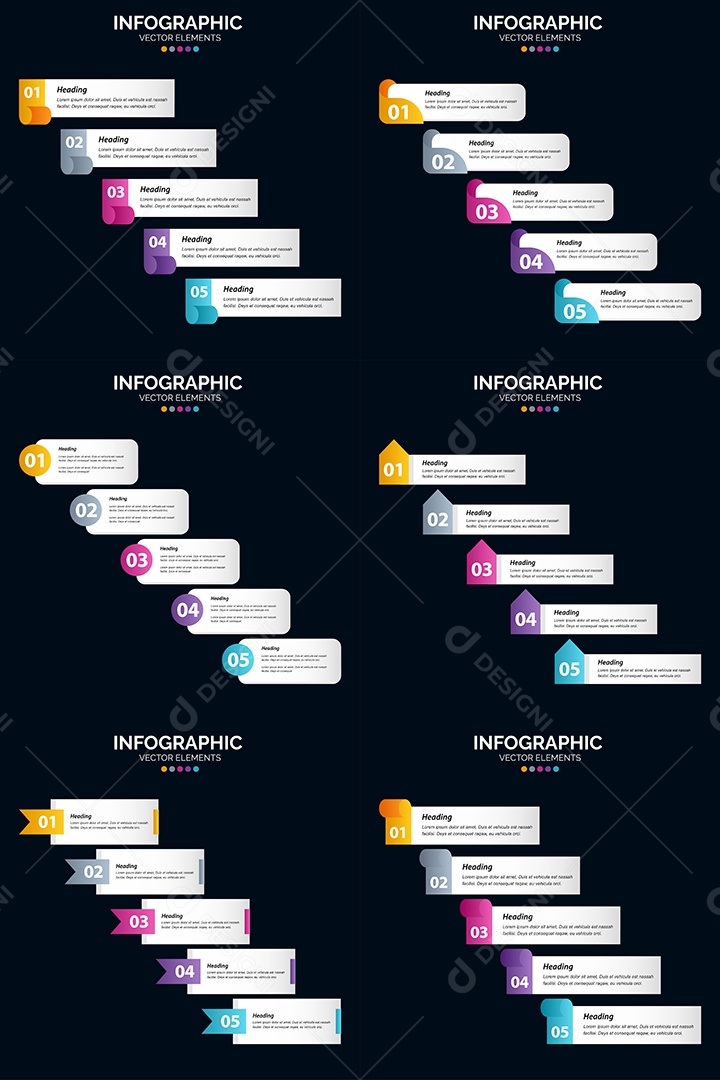 Conjunto de infográficos vetoriais para fazer sua publicidade Vetor EPS