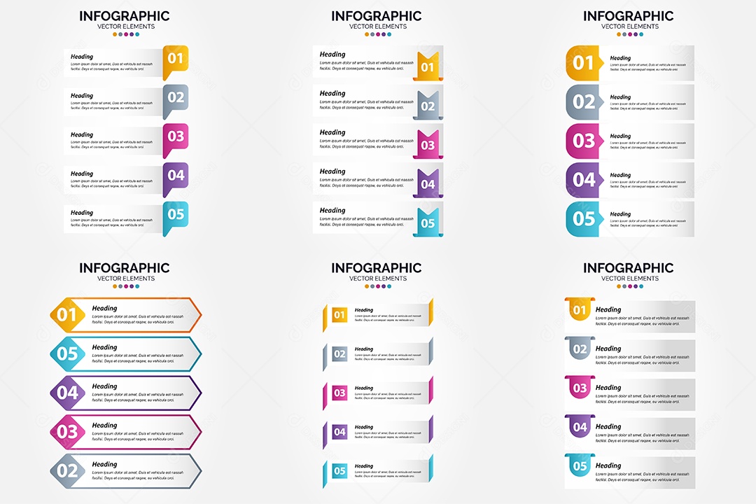Conjunto de infográficos vetoriais para fazer sua publicidade Vetor EPS