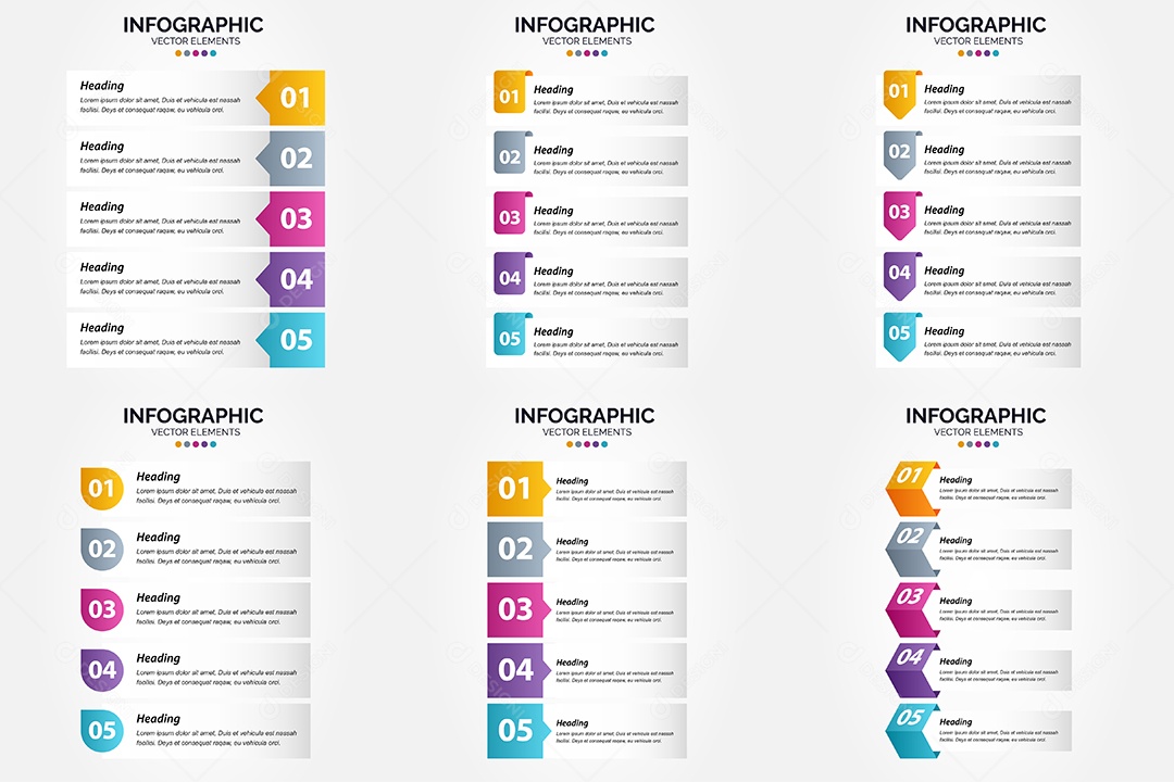 Conjunto de infográficos vetoriais para fazer sua publicidade Vetor EPS