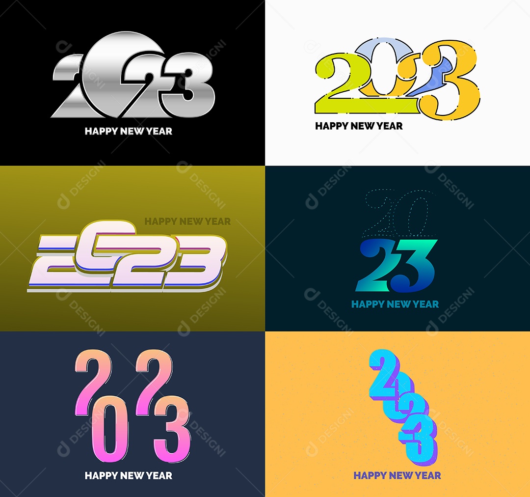 Coleção de Símbolos de Ano Novo de 2023 Vetor EPS