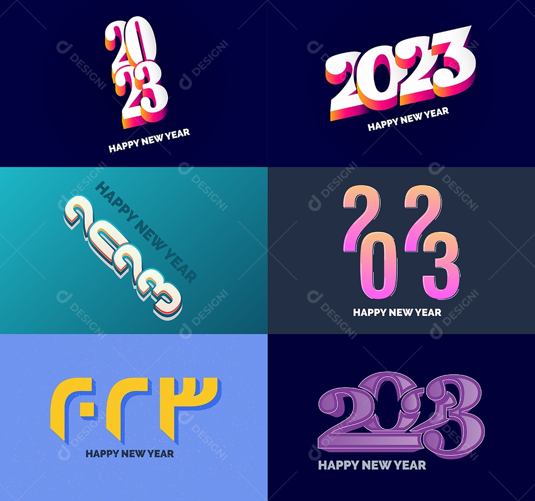 Coleção de Símbolos de Ano Novo de 2023 Vetor EPS