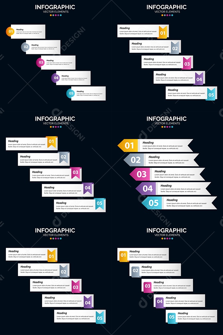 Conjunto de infográficos vetoriais Vetor EPS