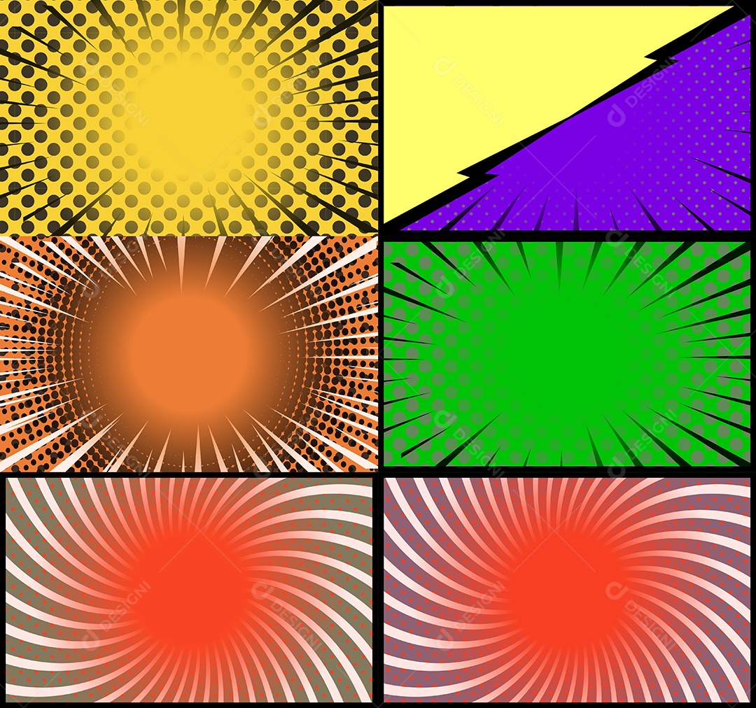 Vetor retrô de fundo em quadrinhos Colorida Vetor EPS