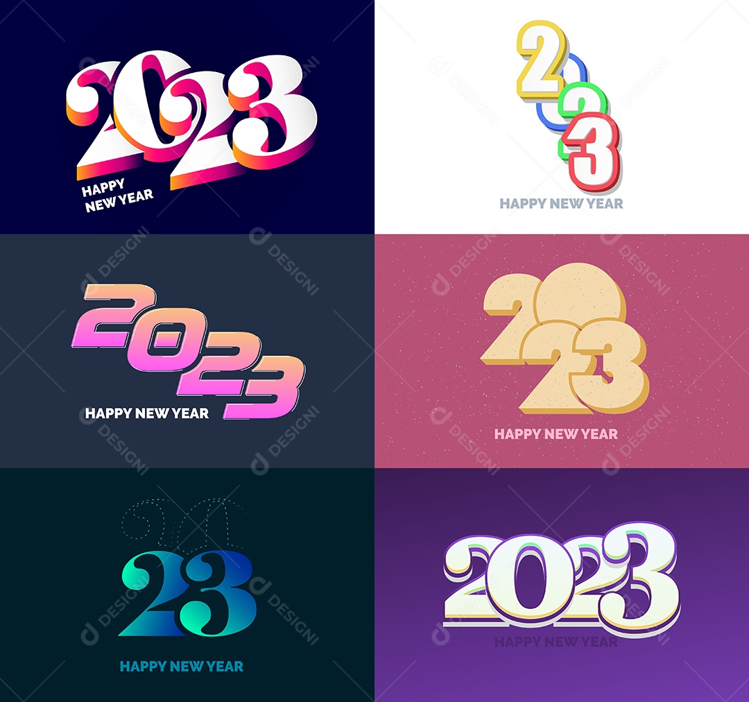 Coleção de Símbolos de Ano Novo de 2023 Vetor EPS