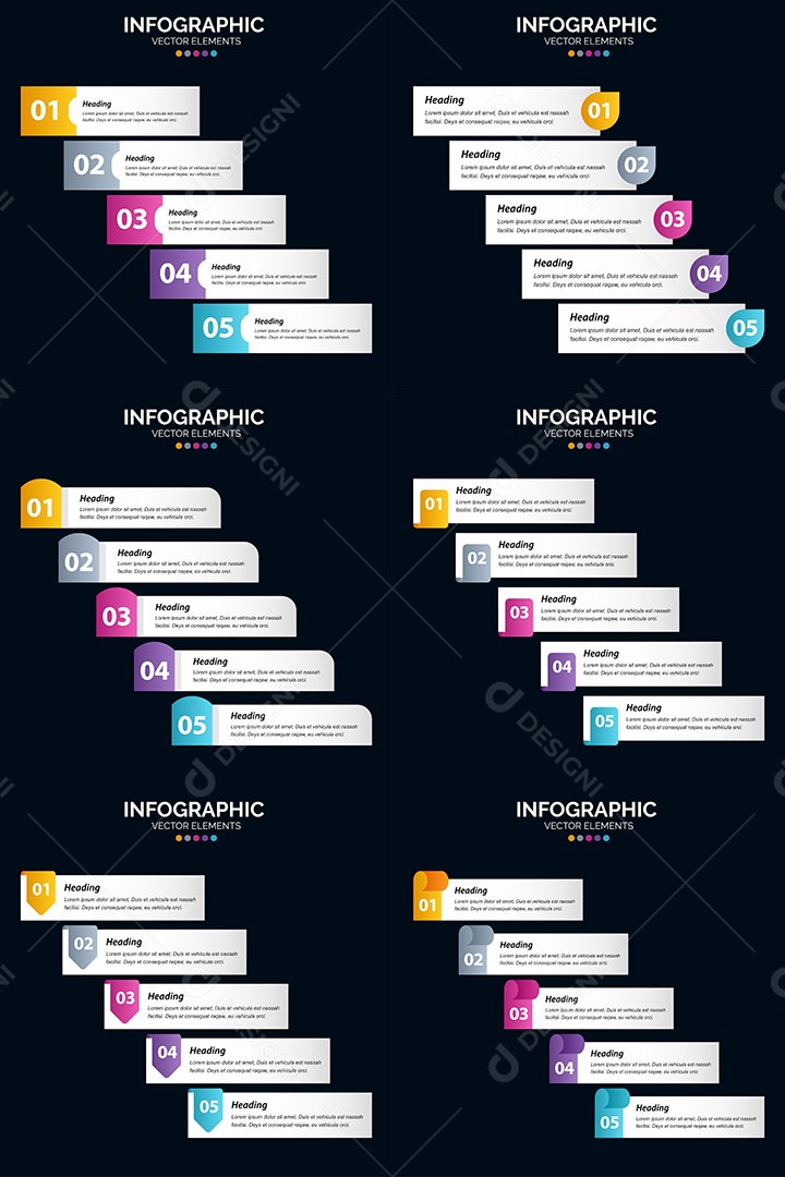Conjunto de infográficos vetoriais Vetor EPS