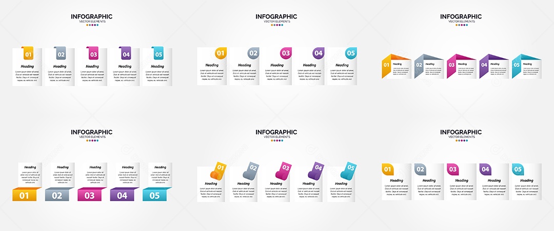Conjunto de infográficos vetoriais Vetor EPS