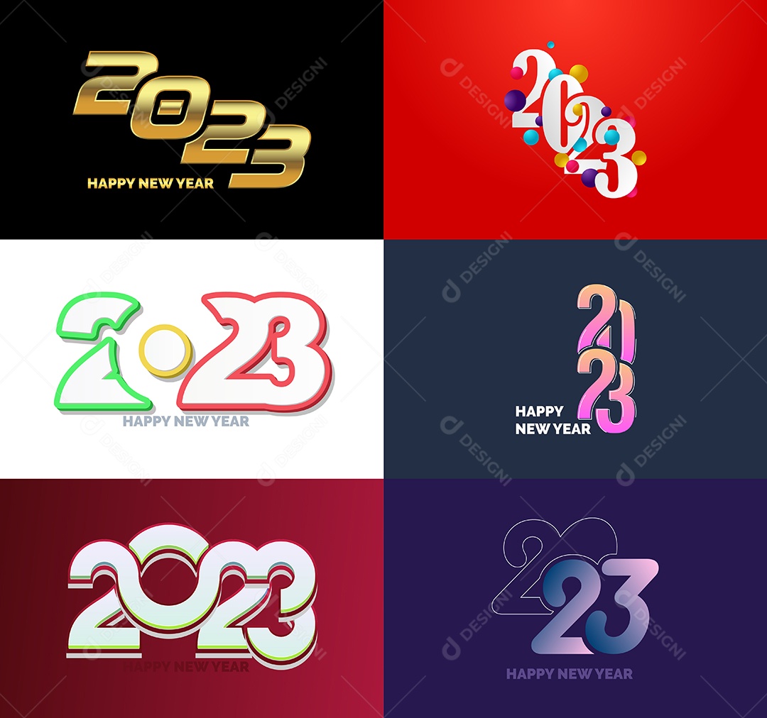 Coleção de Símbolos de Ano Novo de 2023 Vetor EPS