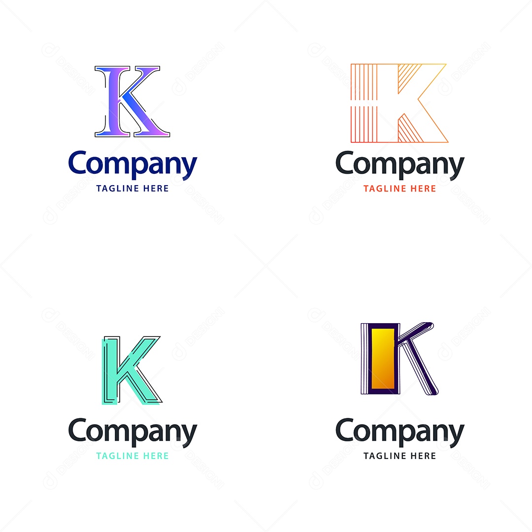Logo K Logotipos Modernos AI Editável
