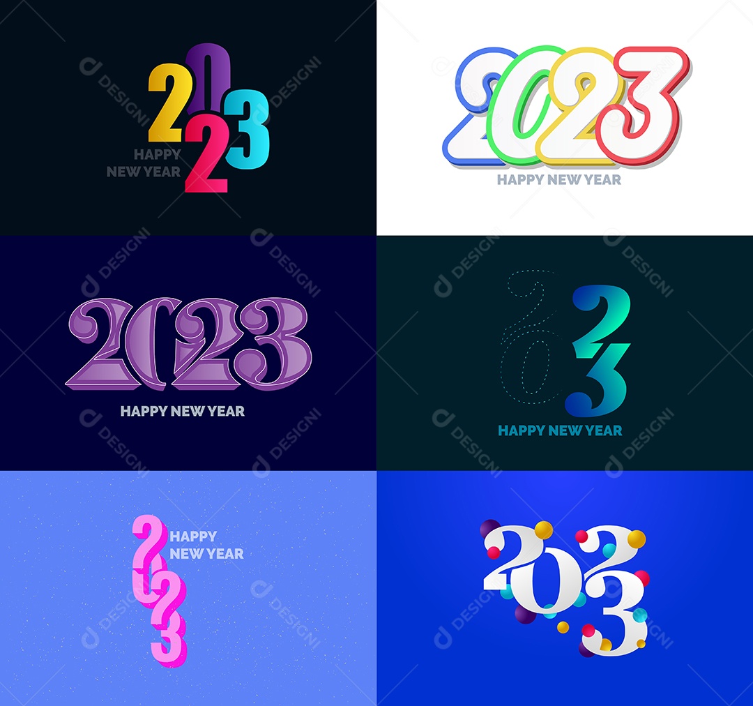 Coleção de Símbolos de Ano Novo de 2023 Vetor EPS