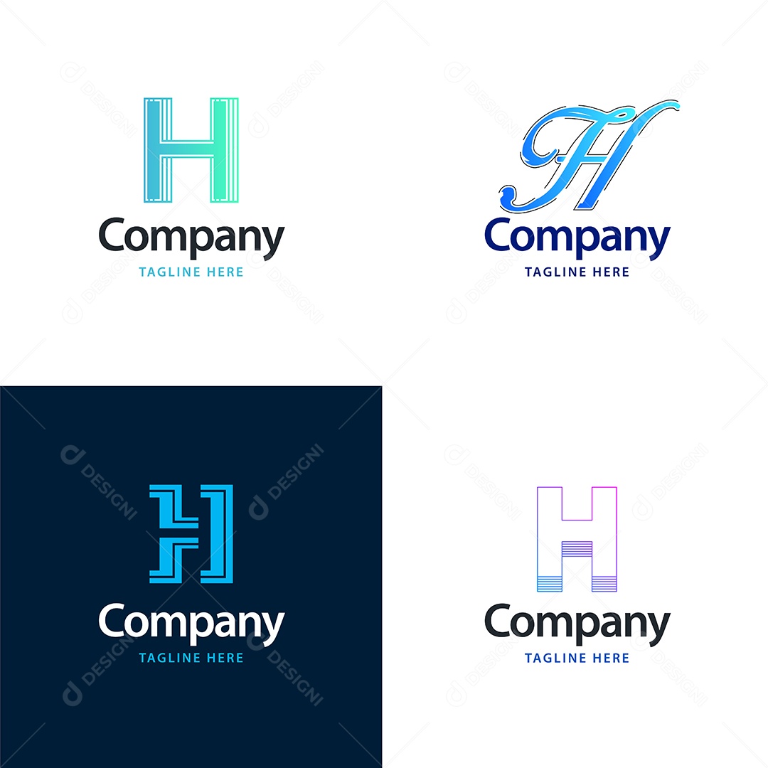 Logo H Logotipos Modernos AI Editável