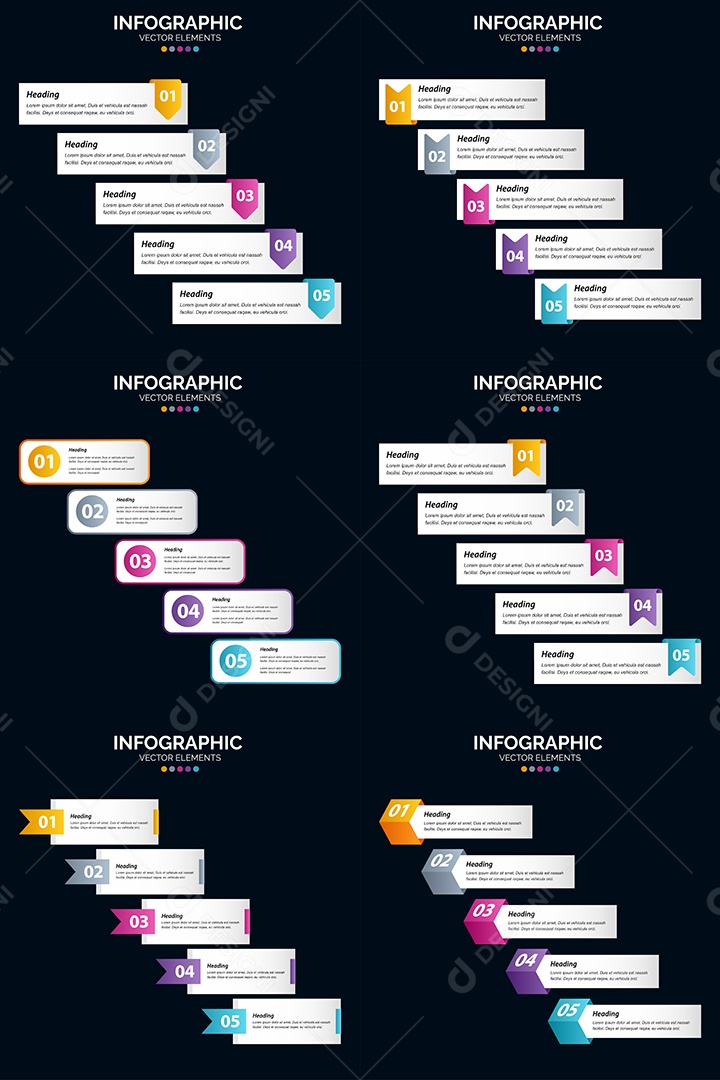 Conjunto de infográficos vetoriais Vetor EPS