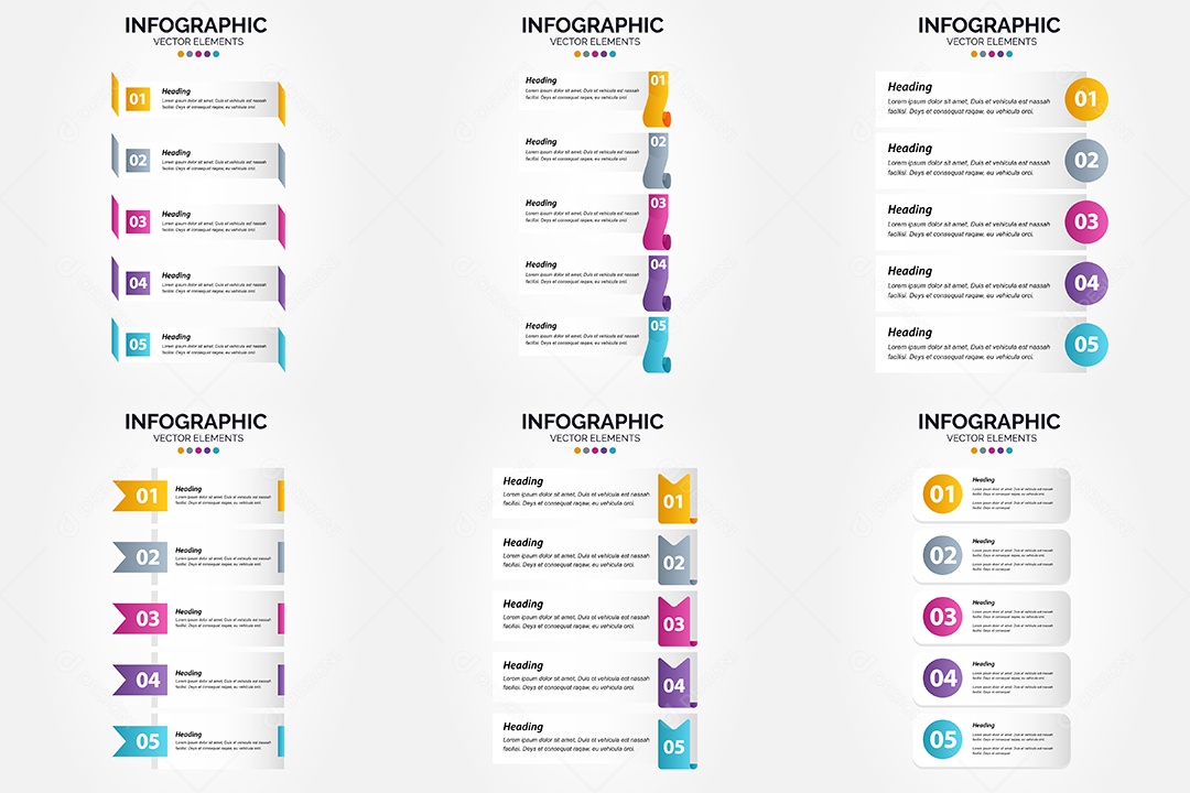 Conjunto de infográficos vetoriais Vetor EPS