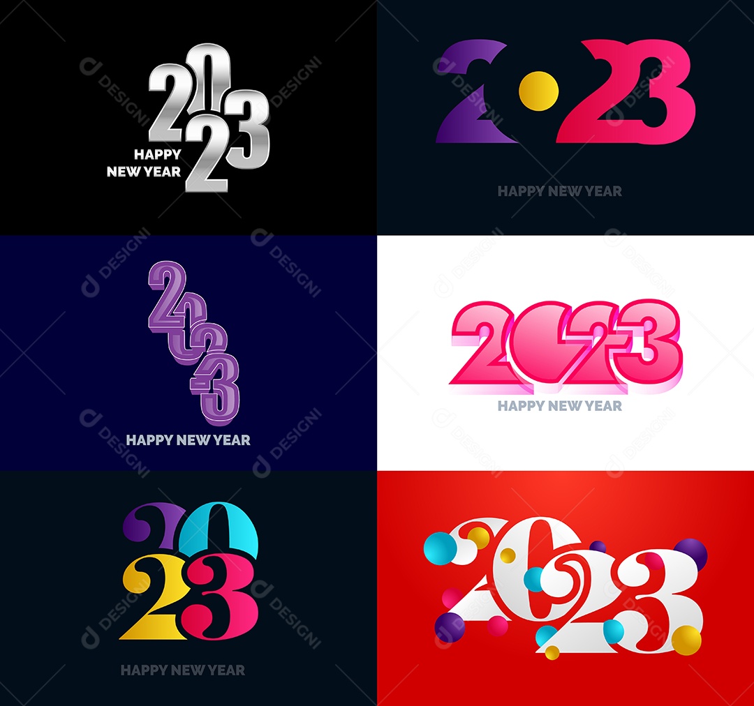 Coleção de Símbolos de Ano Novo de 2023 Vetor EPS