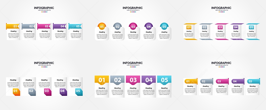 Conjunto de infográficos vetoriais Vetor EPS