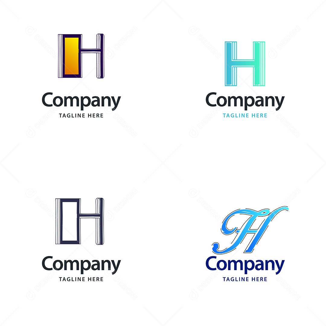 Logo H Logotipos Modernos AI Editável