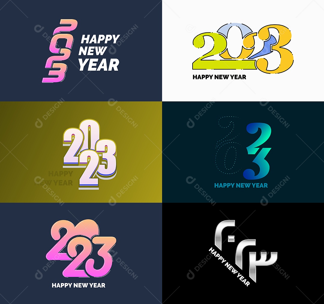 Coleção de Símbolos de Ano Novo de 2023 Vetor EPS