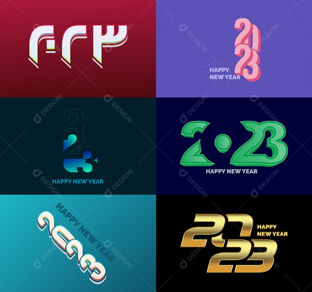 Coleção de Símbolos de Ano Novo de 2023 Vetor EPS