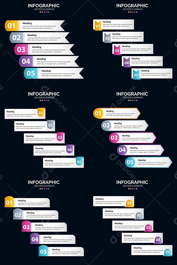Conjunto de infográficos vetoriais Vetor EPS
