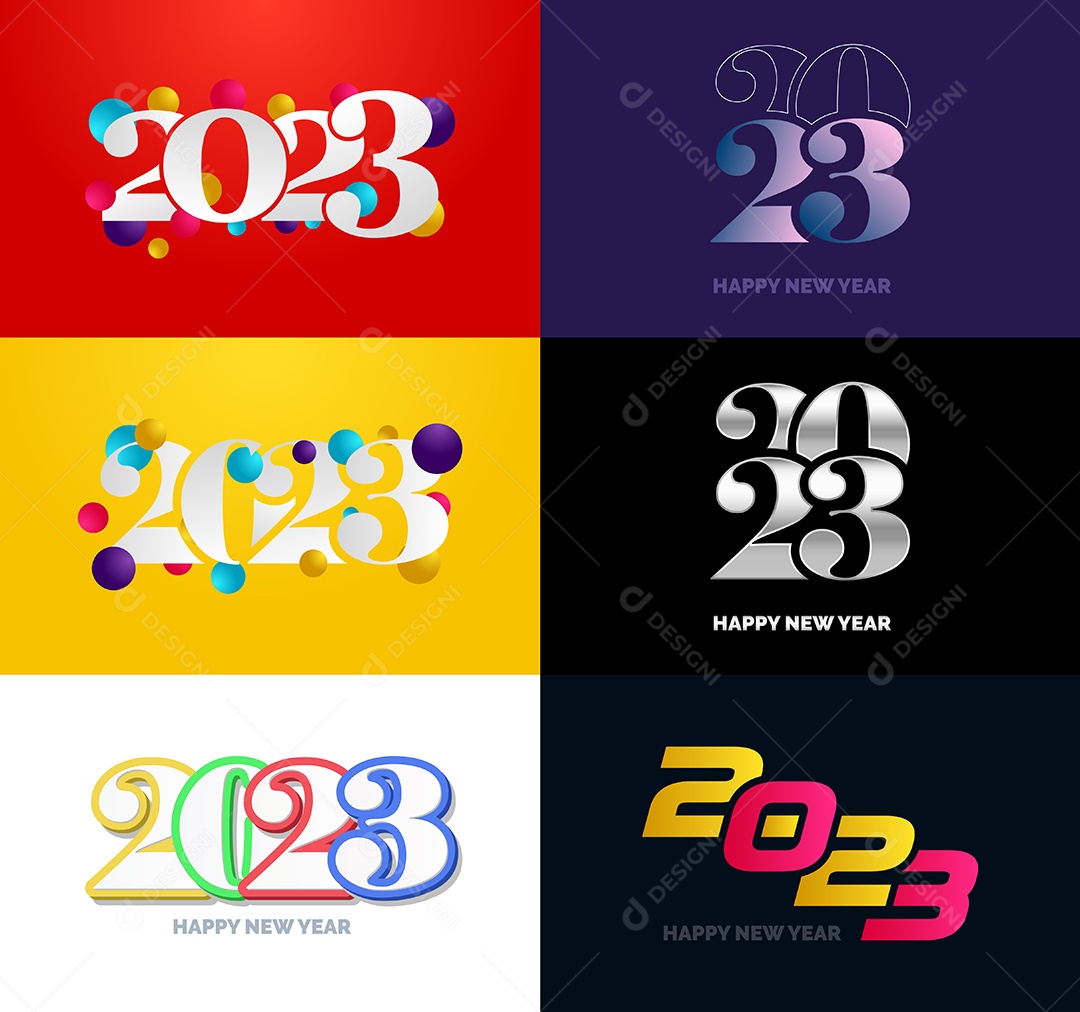 Coleção de Símbolos de Ano Novo de 2023 Vetor EPS