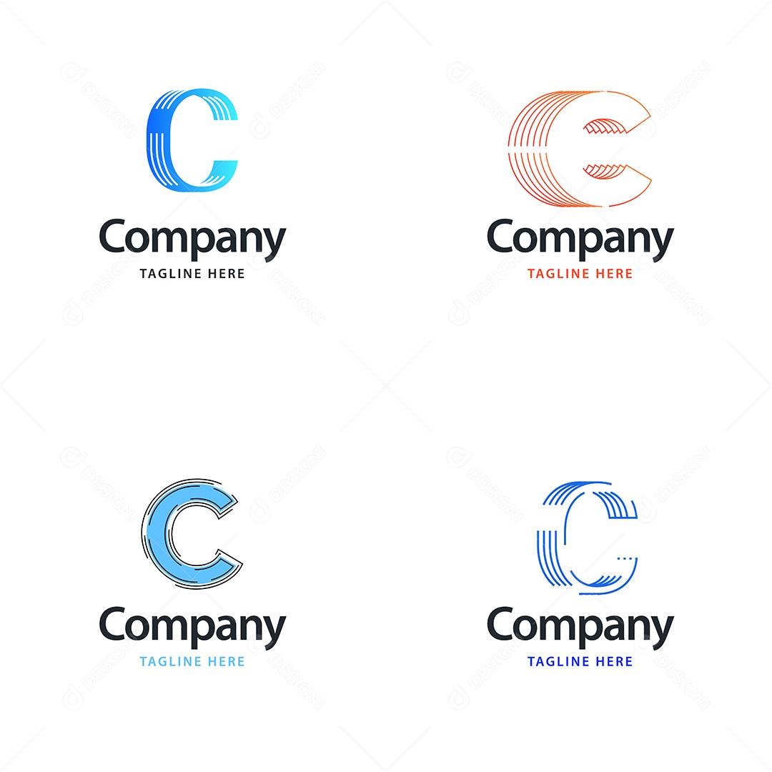 Logo C Logotipos Modernos AI Editável