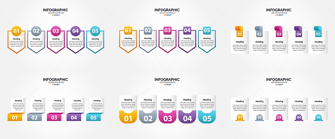 Conjunto de infográficos vetoriais Vetor EPS