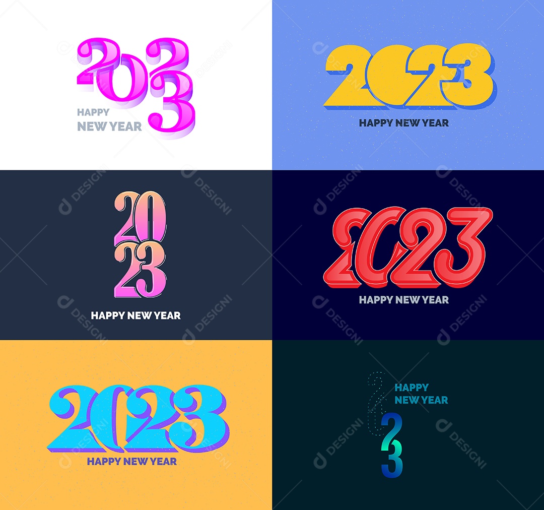 Coleção de Símbolos de Ano Novo de 2023 Vetor EPS