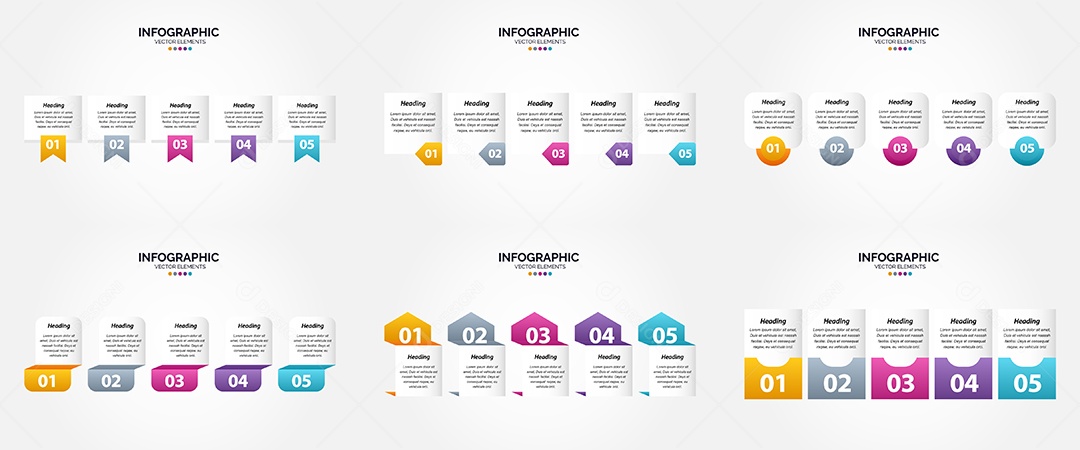Conjunto de infográficos vetoriais Vetor EPS