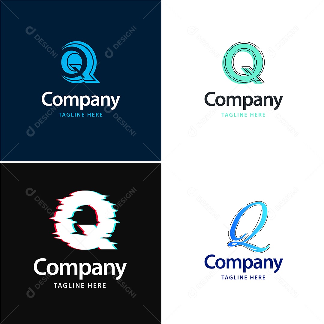 Logo Q Logotipos Modernos AI Editável